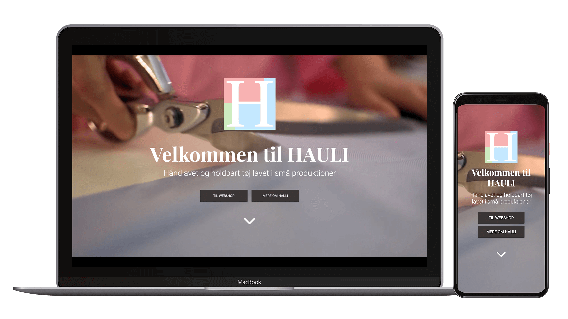 Mockup af projektet vist på både desktop og mobil