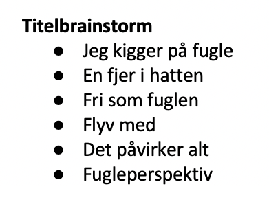 Brainstorm over det rigtige navn til videoen