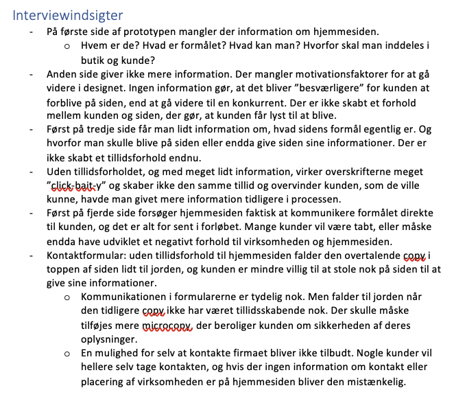 indsigter fra interview